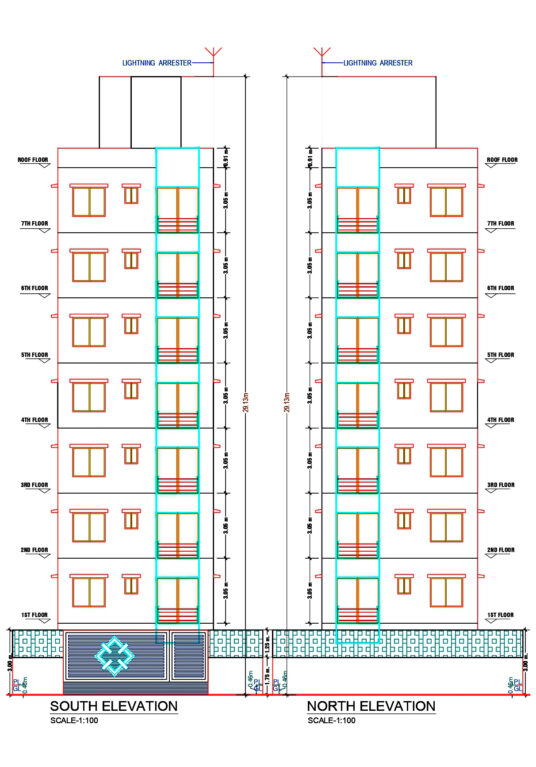 Rront Elevation and side elevation